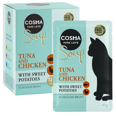 Cosma Soup, 12 x 40 g Tuńczyk i kurczak z batatami