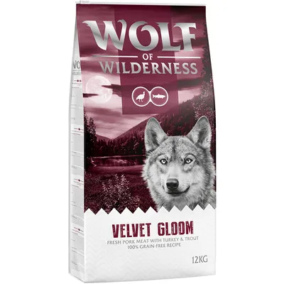 Wolf of Wilderness Velvet Gloom, свежее свиное мясо с индейкой и форелью, 100% беззерновой рецепт, 12 кг.