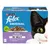 Felix Original Mixed Selection in Jelly, 12 pack with 3 each of chicken, lamb, salmon with white fish. No colourants. Image shows food pieces on a plate.