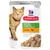 Hill's Science Plan Senior Vitality Mature Adult 7+ Chicken, chunks & gravy. Kattenvoer in saus, afbeelding van brokjes en kip icoon zichtbaar op verpakking.