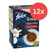 Purina Felix Soup Tender Strips, 12x48g, Rind, Huhn, Lamm. Ohne künstliche Farbstoffe.