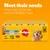 Pedigree adult in loaf food multipack, 12 x 400g cans: 6 with chicken, 3 with lamb and liver mix, 3 original. Text: Meet their needs every step of the way with Pedigree food.