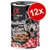 alpha spirit Wet Meatballs with Red Deer & Rosemary, Complete Pet Food for Dogs, 400g. Förpackning med 12 burkar synlig.