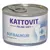 Tin labelled Kattovit Feline Diet Aufbaukur Energie plus, showing a silhouette of an animal with arrows indicating energy or nutrition focus.