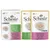 Schesir in jelly adult kattenvoer, 6x85g. 3x kipfilet, 3x kip met ham. Verpakking en twee zakjes met zichtbare productnamen en smaken.