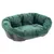 Ferplast Hondenmand Siesta Deluxe Zwart met Bekleding Sofa Fluweel Groen - L 64 x B 48 x H 25 cm - Ferplast Hondenmand Siesta Deluxe Zwart met Bekleding Sofa Fluweel Groen