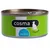 Lata de comida para gatos Cosma, texto visible: 'Sardine', 'Fisch Pur', fondo verde con silueta de gato. Etiqueta en inglés y alemán.