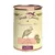 Boîte Terra Canis pour chien, Pute mit Brokkoli, Birne & Kartoffeln, Turkey with broccoli, pear & potato, 100 % Natur, texte en allemand et anglais visible sur l’étiquette.