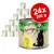 Lot de 24 boîtes Feringa Organic, 200 g chacune, saveur Chicken with apple & dandelion, ADULT. Texte visible : BIO, HOMEMADE TASTE BEGINS WITH LOVE.