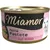 Miamor Feine Pastete mit Rind, afbeelding van kattenvoer in blik met Duitse tekst op het etiket en een witte kat rechts zichtbaar.
