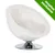 Round white pet bed with plush cushion and chrome base, shown with green corner label stating zooplus exclusive.