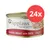 Lot de 24 boîtes Applaws Natural Cat Food, CHICKEN BREAST with DUCK, 156 g chacune. Texte visible en anglais sur l’emballage.