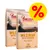 2 sacs Purizon Wild Boar with Chicken pour chats adultes, 6,5 kg chacun, texte visible : 70 % viande, 30 % fruits/légumes, 0 % céréales, offre spéciale signalée par un symbole pourcentage.