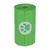 Rouleau de sacs verts en plastique avec motif patte, destiné à la collecte des déjections animales. Aucun texte ou marque visible sur le produit.