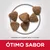 Seis croquetes triangulares de ração. Texto visível: 'Tamanho do croquete aprox. 0 x 0mm'. Em destaque: 'ÓTIMO SABOR'.