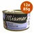 Miamor Feine Pastete mit Geflügelherzen, confezione da 12x85g. Immagine di una lattina con foto di un gatto e scritte in tedesco.