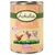 Консерва Lukullus Huhn & Kalb, Junior, 400 г. Видими са илюстрации на пиле и теле, текст Extra calcium & phosphorus, надписи на немски и английски език.