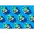Multiple boxes labelled 'Feel Good White Fish' with images of fish and vegetables, arranged in a repeating pattern on a blue background.