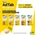 AdTab comprimidos masticables para perros, disponible en cinco formatos según peso. Imagen de cajas AdTab Elanco con diferentes razas y un comprimido redondo. Texto: ¡Hay un AdTab para cada perro!