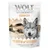 Wolf of Wilderness Wild Chews Meadow Grounds, Rabbit Ears with Fur, gently air dried, 100 g. Texte en anglais.