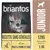 briantos RECETTE SANS CÉRÉALES avec POULET & POMME DE TERRE, JUNIOR, 12KG, Disponible aussi en 1 KG. Image de deux chiens sur l’emballage.