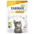 Yarrah BIO Fillets in Sauce with Chicken -kissanruoka-annospussi, 85 g. Pakkauksessa kissan kuva ja merkinnät: AB, Bio, Beter Leven 3 tähteä. Teksti englanniksi ja ranskaksi.