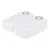 White feeder with two separate compartments and mechanical dials for time setting.