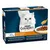 Purina Gourmet Perle Régal de Sauces Sauce Delight, 12x85g. Varieties: beef, chicken, tuna, salmon in various sauces. Packaging shows a white cat and served product.
