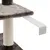 Plateforme d’arbre à chat recouverte de tissu gris, poteau en sisal beige et support métallique blanc avec trous de fixation visibles.
