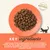 Sucha karma na pomarańczowym talerzu. Widoczny napis: Made with natural ingredients. Tekst po angielsku: key ingredients, chicken meal, potato, salmon, poultry fat, beet pulp, poultry gravy, vitamins & minerals, salmon oil, egg powder, dried brewer's yeast, chicory extract, seaweed, yucca schidigera extract, cranberry powder.