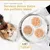 Catit Cuisine Fillet. Serviere deiner Katze das perfekte Menü. Drei Schalen mit Catit Fillet Nassfutter auf Silbertablett, neben einer Katze.