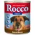Blik Rocco Classic 800 g, opschrift: 100% frisches Fleisch, Rind mit Rentier. Pictogrammen: ondersteunt goede vertering, glanzende vacht, kracht & energie.