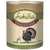 Lukullus hundmat, 800 g. Text: Naturkost für Hunde, Wildkaninchen & Truthahn mit Birne, Haferflocken und Schwarzkümmelöl. Bild på kanin och kalkon.