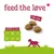 feed the løve, 100% løve. Größe in mm: Durchmesser 15, Höhe 5,5. Drei runde Snacks abgebildet.
