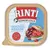 RINTI Kennerfleisch con corazones de ave, sin cereales. Original desde 1983. En la imagen: trozos de carne e ingredientes.