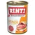 RINTI Kennerfleisch csirkével, gabonamentes. RINTI seit 1983 Original. Húskockák és összetevők ábrázolása.