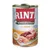 RINTI Kennerfleisch mit Huhn. Getreidefrei, Fleisch pur, ohne Kohlenhydrate. Zusammensetzung verfeinert. Abbildung von Fleischstücken auf der Dose.