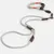 Grey dog collar with matching lead, leather details and metal fastenings. Adjustable length and orange accents visible on the collar.