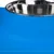 Blue feeding bowl with stainless steel dish and embossed paw motifs on the base.