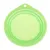 Green silicone lid with circular design, suitable for sealing cans. With hanging hole at the top.