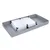 Plateau rectangulaire gris avec plusieurs panneaux transparents empilés, fixés par des attaches noires. Matériaux visibles : plastique et carton.