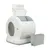 Trixie automatische Katzentoilette mit rundem Design, geöffnetem Deckel und separatem grauen Abfallbehälter.