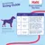 Sizing guide for Halti Front Control Harness showing chest measurements: S 36-64cm, M 58-86cm, L 80-120cm. Includes example breeds and diagram of where to measure the chest.