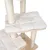 Cat tree with sisal-wrapped posts and padded white lying surfaces made of soft fabric.