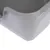 Close-up view of a grey plastic tray with rounded edges.