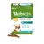 Boîte Whimzees Wellness Daily Dental Treats, 30 sticks pour chiens S (7–12 kg), texte en anglais sur la réduction de la plaque, haleine fraîche, boîte verte avec photo de chien et sticks visibles.