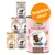 Консервы GranataPet Lieblings Mahlzeit для собак, разные вкусы, банки 400 г. На оранжевом круге текст: Попробуйте сейчас!