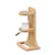 Biberon pour petits animaux avec support en bois, réservoir transparent en verre et embout métallique. Support vertical à poser sur une surface plane.