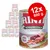Rinti Kennerfleisch mit Schinken, 12 x 800 g tins. Large can in front with meat images and visible text: Getreidefrei, Fleisch pur, ohne Kohlenhydrate. Other Rinti cans in background. Rinti Kennerfleisch mit Schinken, 12 x 800 g tins. Large can in front with meat images and visible text: Getreidefrei, Fleisch pur, ohne Kohlenhydrate. Other Rinti cans in background.
