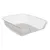 Bañera de plástico blanca con entrada rebajada y base antideslizante. Forma rectangular, apta para varios usos.